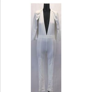 Nasty Gal Cape Jumpsuit in White